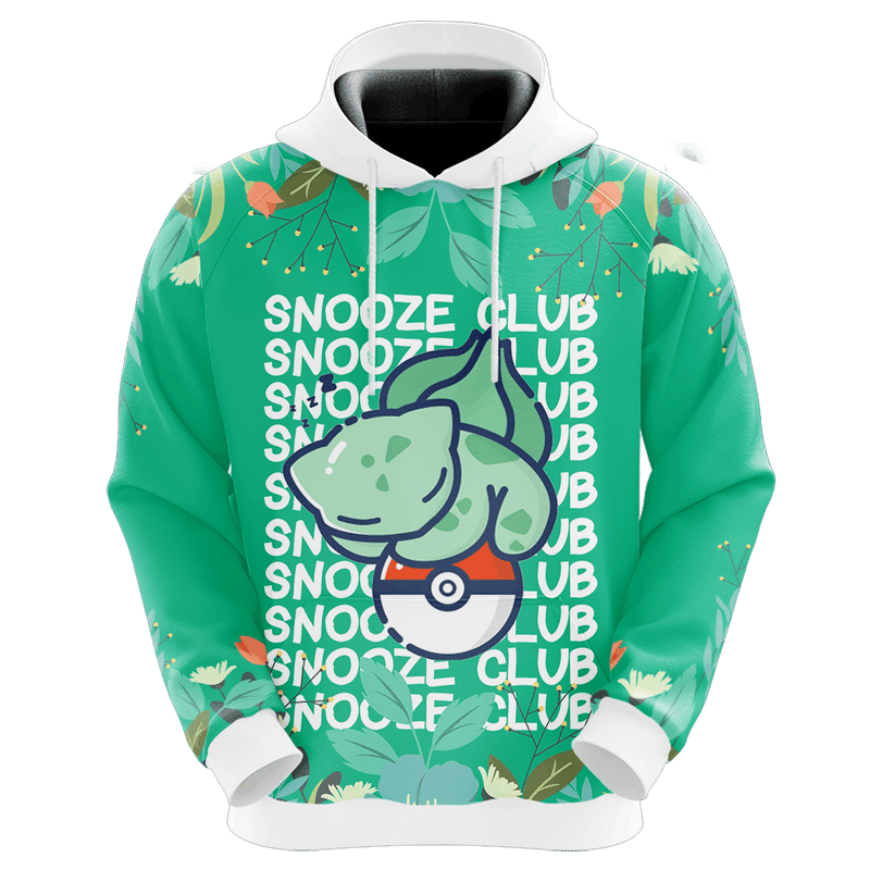 POKEMON Bulbasaur Snooze Club Pullover Hoodie POKEMON Bulbasaur Snooze Club Pullover Hoodie