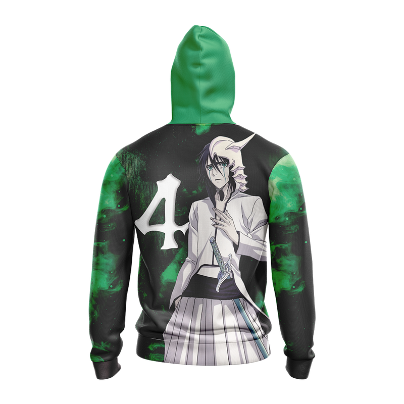 BLEACH Ulquiorra Cifer Black Green Zip Up Hoodie BLEACH Ulquiorra Cifer Black Green Zip Up Hoodie