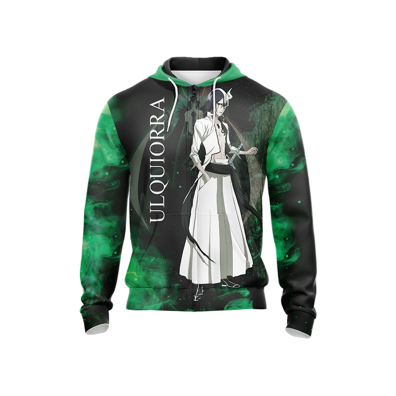BLEACH Ulquiorra Cifer Black Green Zip Up Hoodie BLEACH Ulquiorra Cifer Black Green Zip Up Hoodie